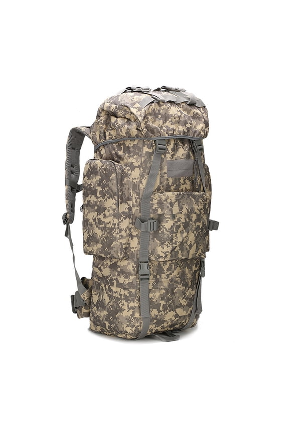 100L Large Capacity Outdoor Camping Hiking Travel Backpack, 800D Encrypted Oxford Cloth Molle System Mountaineering Rucksack, Tactical Military Style Lightweight Camouflage