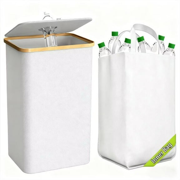100L Large Capacity White Bottle Recycling Bin, Household & Commercial Waste Sorting Bin