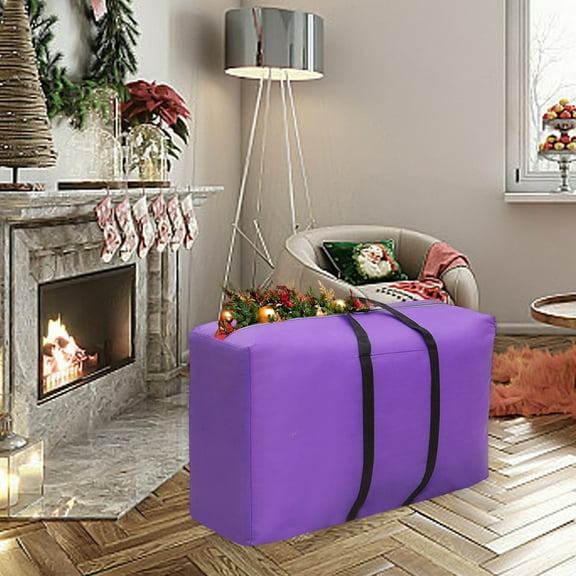 100L Large Clothing Storage Bag Foldable with Zippers Waterproof for Blankets Pillows Quilts Travel Moving Reinforced Handles Durable Fabric Space Saver Organizer