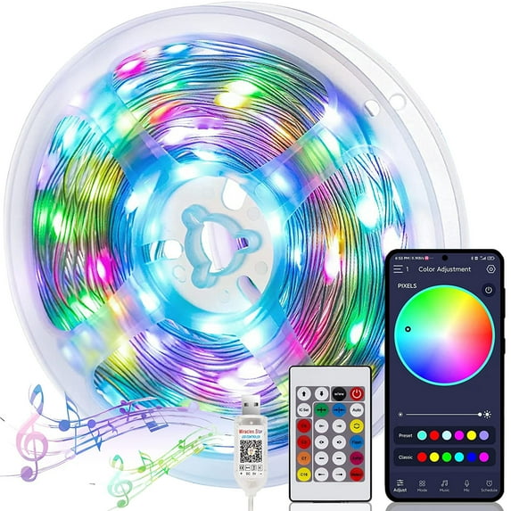 100LED 33ft String Lights with Remote and APP Control Color Changing 10m 100LED Fairy Lights Twinkle Firefly Lights for Bedroom DIY Wedding Party