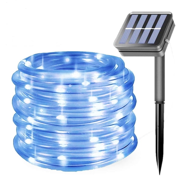100LED Rope Lights Outdoor-Waterproof 39FT 8Mode Solar Powered Tube Strip Light Copper Wire Fairy String Lights For Garden Yard Party Wedding Christmas Decoration.