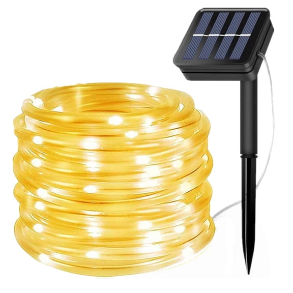 100LED Rope Lights Outdoor-Waterproof 39FT 8Mode Solar Powered Tube Strip Light Copper Wire Fairy String Lights For Garden Yard Party Wedding Christmas Decoration.
