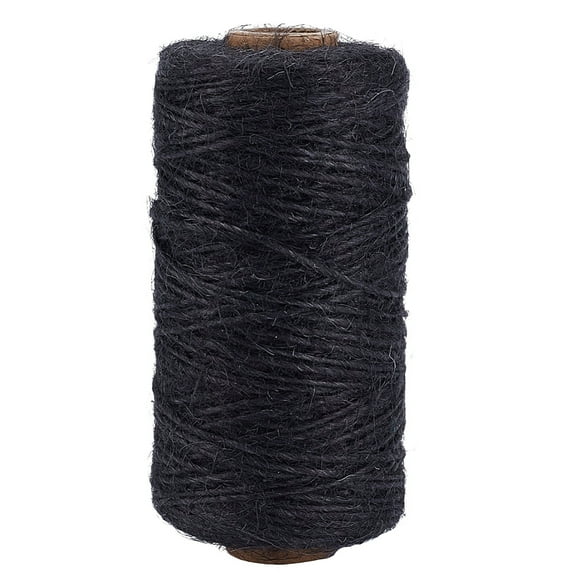 100M/328 Feet Black Jute Cord 1mm Rope Twine Macrame Natural Jute Thin Handmade Garden Wrapping Packing Hemp Hanging Roll String Thread