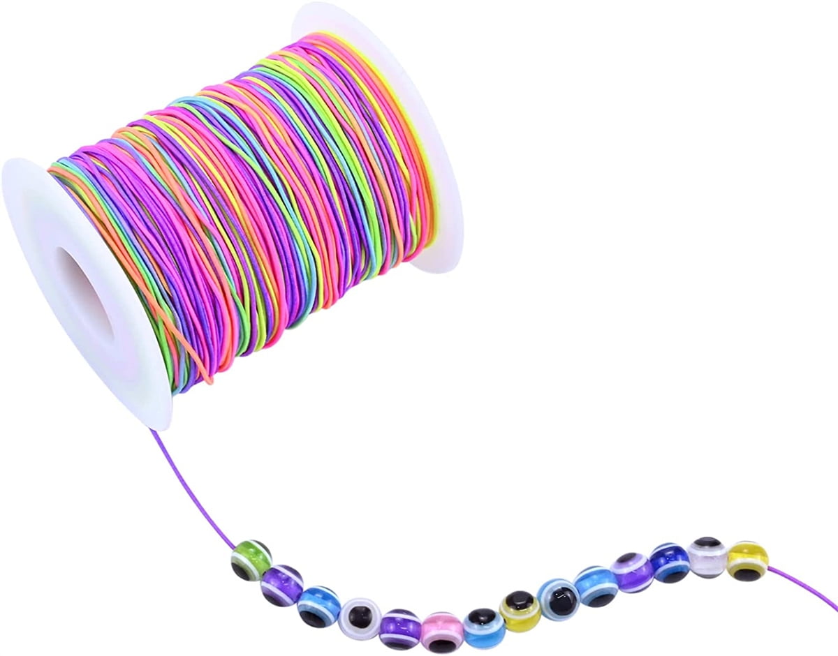 100M Elastic Beads Cord,Beading Cords Threads Rainbow Elastic