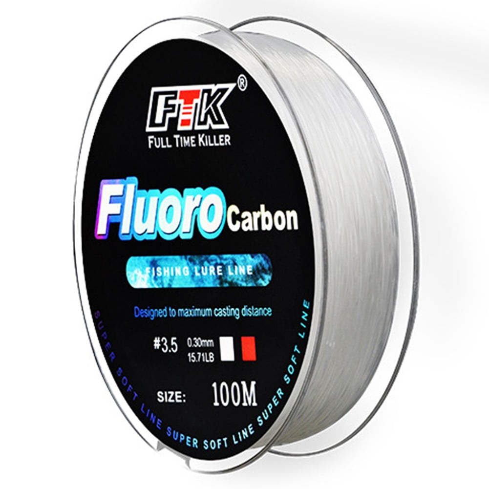 100M Fluorocarbon Fishing Lure Line 4.1334.32LB Carbon Fiber Leader Soft Line