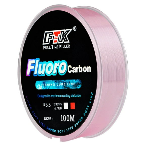 100M Fluorocarbon Fishing Lure Line 4.13-34.32Lb Carbon Fiber Leader Soft Line,Pink 3.5-0.30Mm-15.71Lb