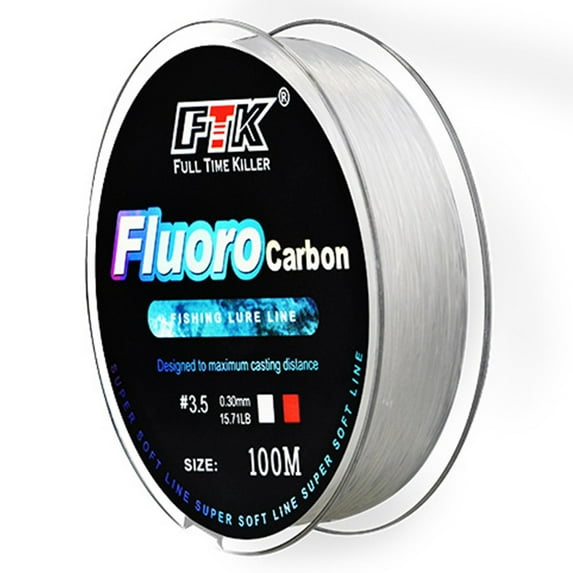 100M Fluorocarbon Fishing Lure Line 4.13-34.32Lb Carbon Fiber Leader Soft Line White 0.8-0.14mm-4.13LB