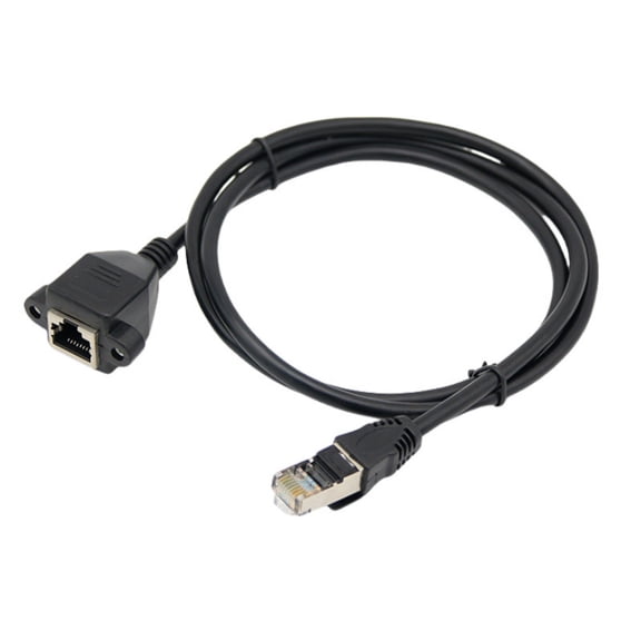 100M Networking Extension Cable 8Pin RJ45 Male to Female Screw Panel Mount Cat5e Ethernet Cord Extender Wire Line