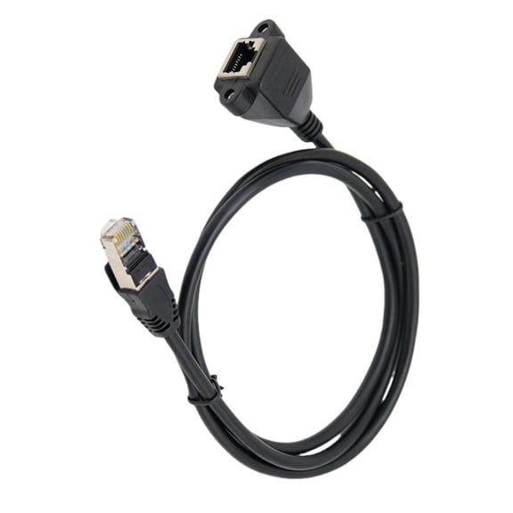 100M Networking Extension Cable 8Pin RJ45 Male to Female Screw Panel Mount Cat5e Ethernet Cord Extender Wire Line