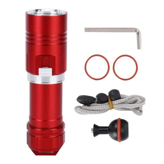 100M Waterproof Diving LED Flashlight Torch for Camping - Stepless Dimming Red