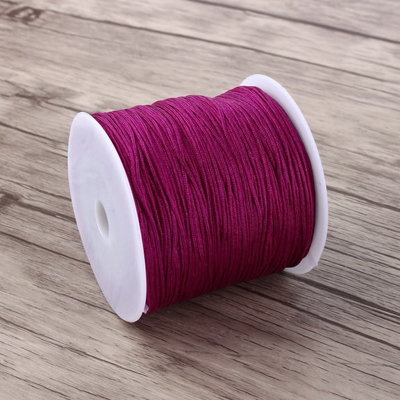 100M x 0.8mm Nylon Chinese Knot Cord Rattail Macrame Shamballa Thread String Purpled Red