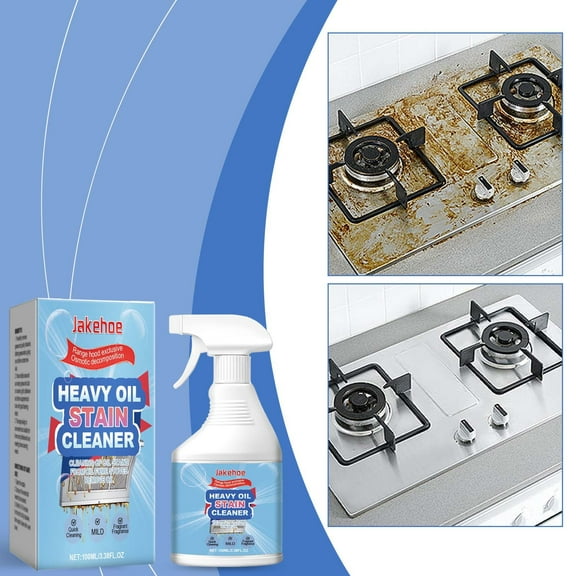 (100ML*1 PCS Heavy Oil Stain Cleaner,All-Purpose Rinse-free Kitchen Deep Cleaning Spray, Kitchen Cleaning Assistant