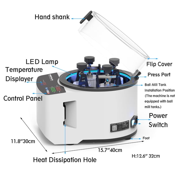 100ML*4 Planetary Ball Mill Machine Laboratory Desktop Miniature High-Speed Silent Without Ball Jar 150W 110V