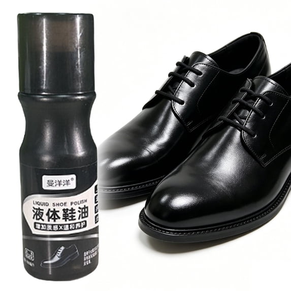 100ML Black Shoe Polish,Liquid Shoe Polish Instant Shoe Shine for Dress Shoes, Leather Footwear, Jackets & Smooth Leather Accessories