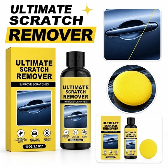 100ML Car Scratch Remover Polish Cream with Buffing Pad, Ultimate Automotive Paint Scratch Repair Compound, Multi-Surface Swirl & Fine Scratch Eraser for All Vehicle Clear Coat Finishes,1PC