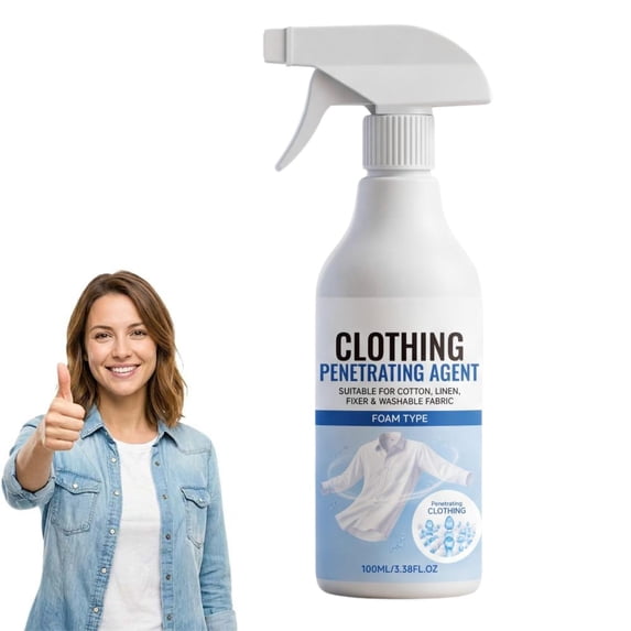 100ML Clothing Emulsifier, Non-ionic Laundry Pre-Treatment, Powerful Stain Remover Clothes Dry Clean Spray, No Damage Fabric Spot, Also Features Smoothing Properties (1 bottle)