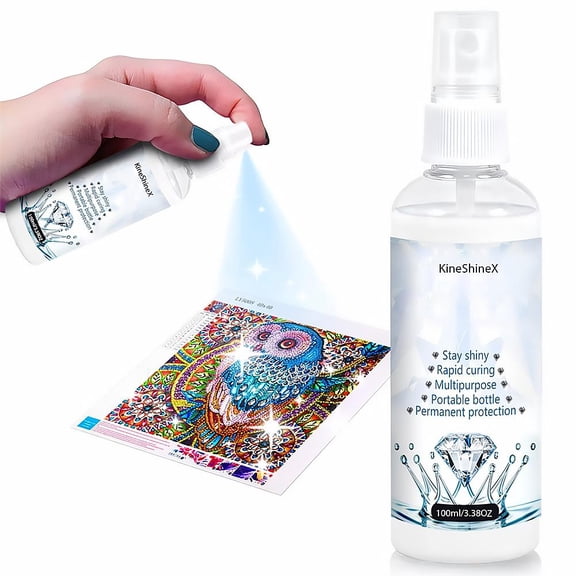 100ML Diamond Painting Sealer Spray, Quick Dry Diamond Art Sealer Glue, Permanent Hold & Shine, No Brush Needed, Anti-Fall & Dust Protection, Diamond Art Accessories