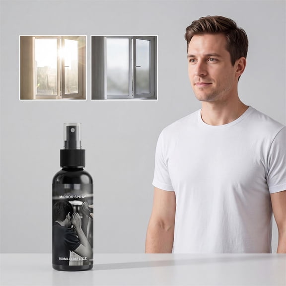 100ML One-Way Privacy Glass Coating Spray with Fine Mist, Anti-Scratch Protective Film for Household Windows, Mirrors and Automotive Glass, Offers Privacy Without Blocking Light for Home & Car Use