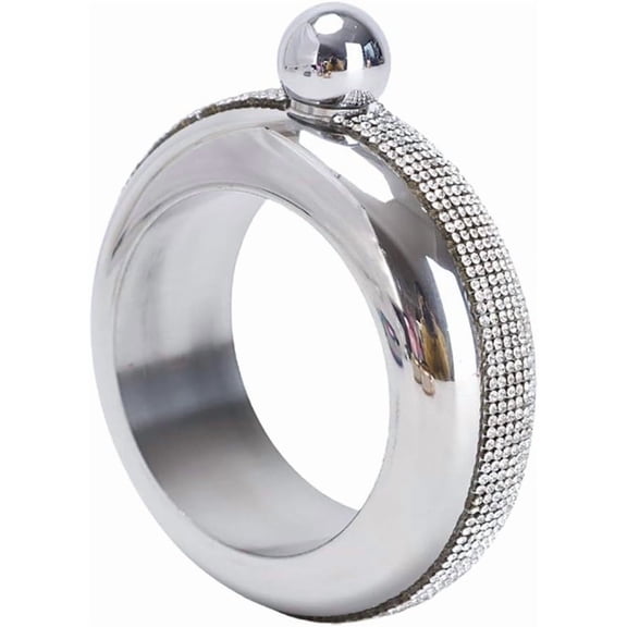 100ML Wine Pot Stainless Steel Bracelet Flask Bar Wine Whisky Hip Flask Pot Flagon Drinking Bottle Kitchen Wine Pocket Container(Rose Gold)