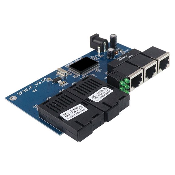 100Mbps Fiber Opt Transceiver 2SFP 3RJ45 Converter For Expansion And Wiring 20KM Transmission