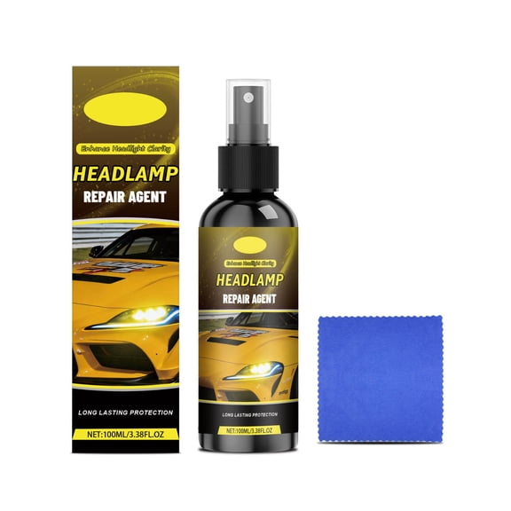 100Ml Car Headlight Restoration Kit With Cleaner, Polish And Sealer For Clear Bright Lenses, Safe Use And Easy Application 6X3X2In 0.5Lb