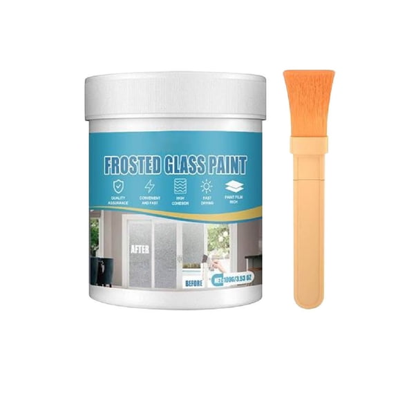 100Ml Frosted Glass Spray Paint With Brush, Diy Etching Effect For Windows Mirrors, Easy To Apply, Water-Based, Includes 1 Can & Brush
