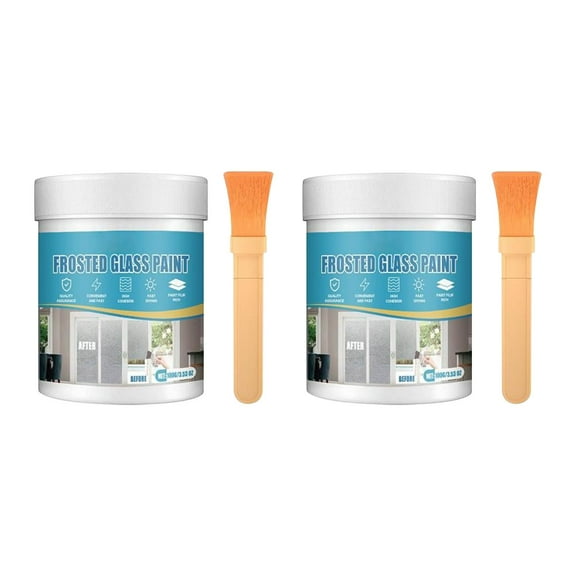 100Ml Frosted Glass Spray Paint With Brush, Diy Etching Effect For Windows Mirrors, Easy To Apply, Water-Based, Includes 1 Can & Brush