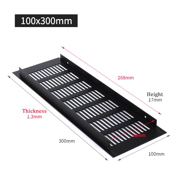 100Mm Cabinet Air Vent Grille Wardrobe Air Vent Grille Aluminium Rectangular Ventilation Cover Furniture Breathable Hole