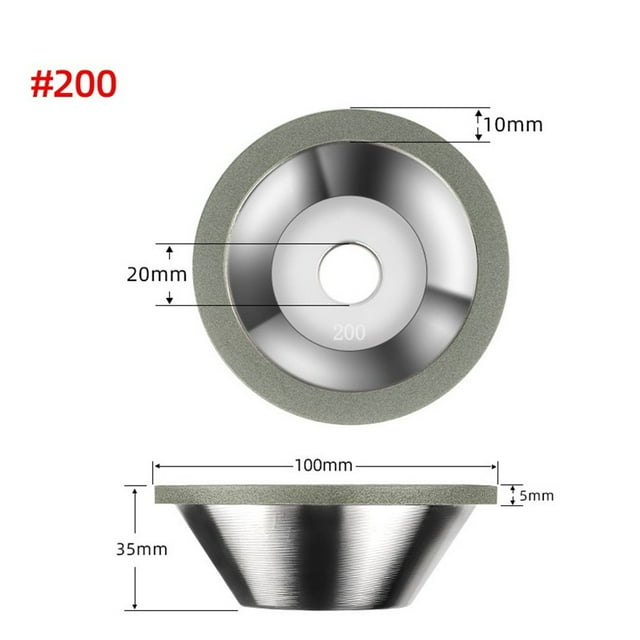 100Mm Diamond Grinding Wheel Disc Cup Shaped Steel Milling Cutter Tool--200Grit
