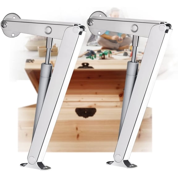100N Heavy Duty Soft Close Lid Support Hinge, Chest Hinge Heavy Lid Hinges for Wooden Box Trunk, Toy Box Hinges Soft Close Safety Slow Lowering 45lbs/2pcs ()