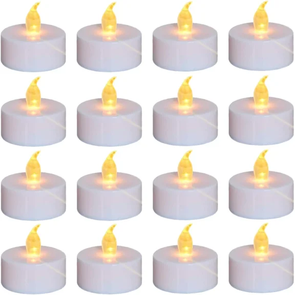 100PACK Flameless LED Tea Lights Candles, Realistic and Bright Flickering Long L