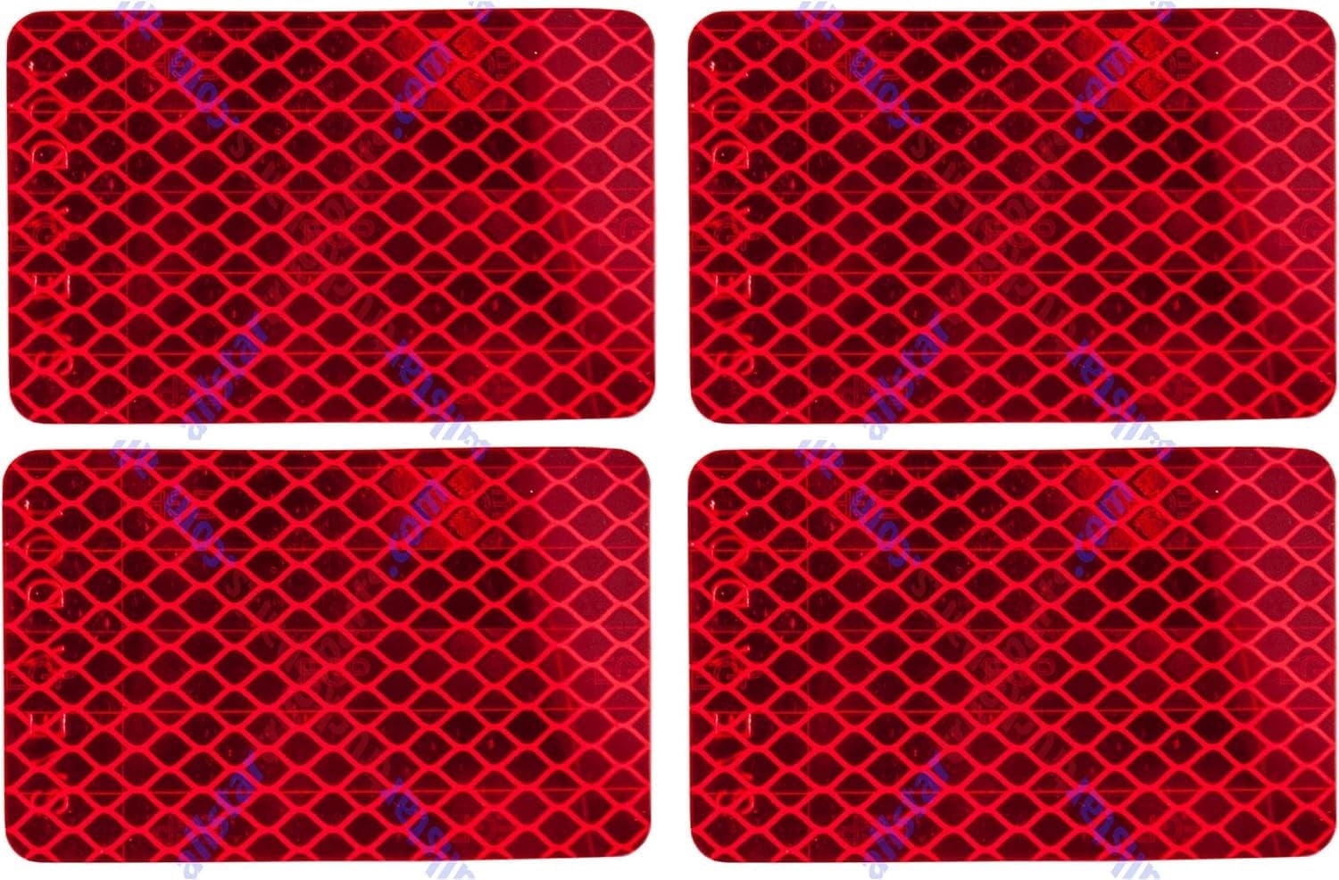 Reflective Sticker Red Rectangle 100PC 2x3 DOT-SAE Red Rectangle Prism Reflectors Stick-On, Weatherproof ...