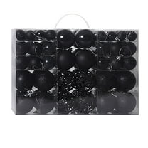100PC Christmas Ornaments Shatterproof Balls for Christmas Tree Decoration, Black