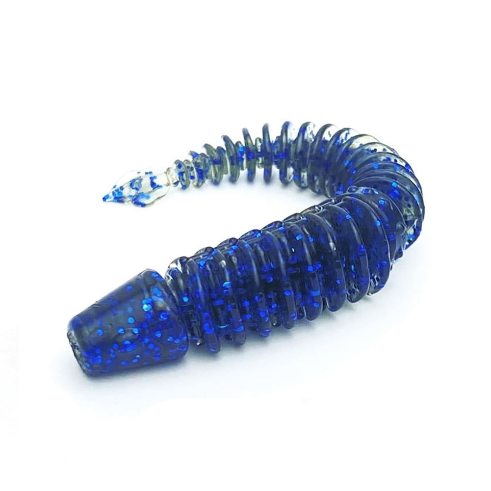 100PC Floating Worm Bait Bellows Worms for Bass Fishing Soft Plastic Lures