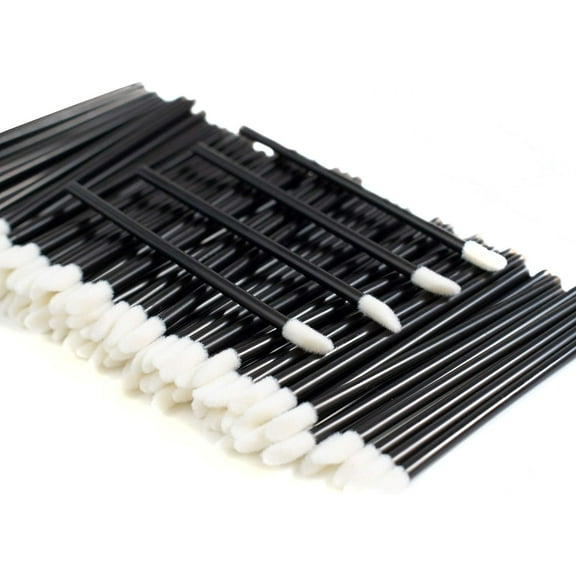 100PC Lip Balm Lip Gloss Lip Stick Applicators - Disposable Wands -Makeup Brushes Make Up Tool Sponge -Angled Brush -for Lip Contour Colour & Plumping