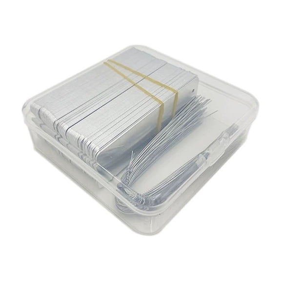 100PC Multi Purpose Metal Plant Labels for Outdoor Garden, Plant Tags Reusable Garden Markers for Vegetables, Herbs, Flowers & Greenhouse, Weatherproof Plant Identification StakesSilver