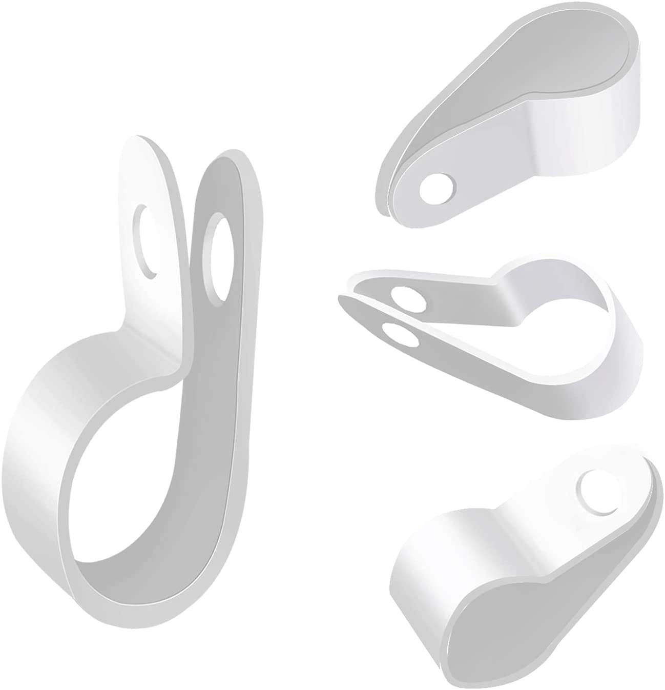 100PCS 1/4 Inch Rope Light Clips PStyle Mounting Clips Plastic Cable