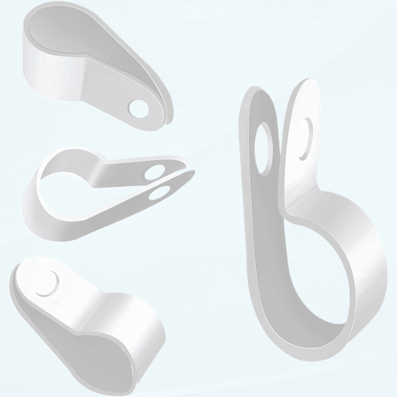 100PCS 1/4 Inch Rope Light Clips P-Style Mounting Clips Plastic Cable ...