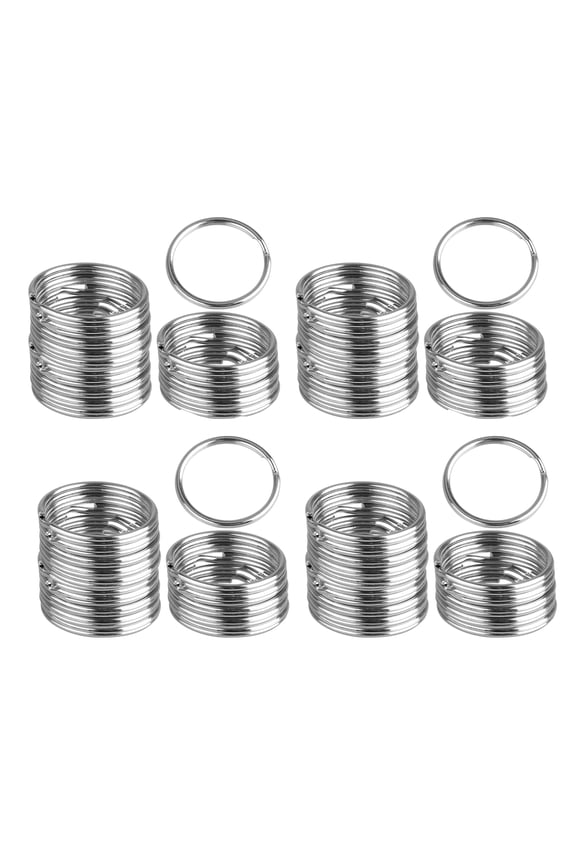 100PCS 1-Inch Nickel Plated Key Rings Durable Iron Metal, Strong Fastening for Keys and Crafts