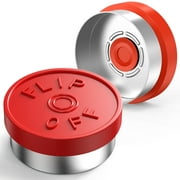 100PCS 20mm Aluminum-Plastic Flip Top Caps for Glass Vial Red