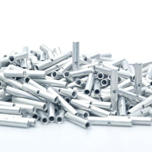 100PCS 26-22 Gauge Non Insulated Butt Connectors 26-22 AWG Uninsulated Butt Splice Connectors Crimp Repair Butt Splices Kit Tinned Copper Marine Grade Seamless Barrel Crimp Butt Splice Terminals