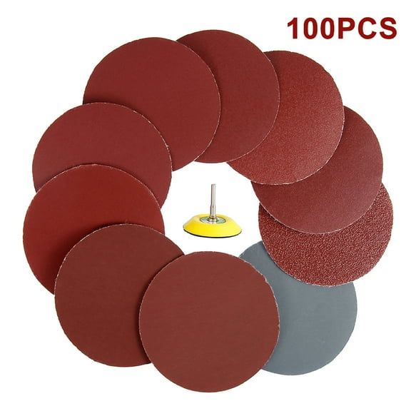 100PCS 3 Inch Sander Disc Pads 80-3000 Grit Sandpaper with Abrasive Polish Pad Plate for Drill Grinder Rotary Tools