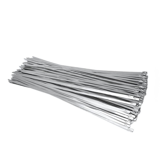 100PCS 304 Stainless Steel Zip Ties, Torqee Metal Locking Fasteners, Exhaust Wrap Cable Ties, for Home Garage, Auto Repair and Outdoor Fixing, A