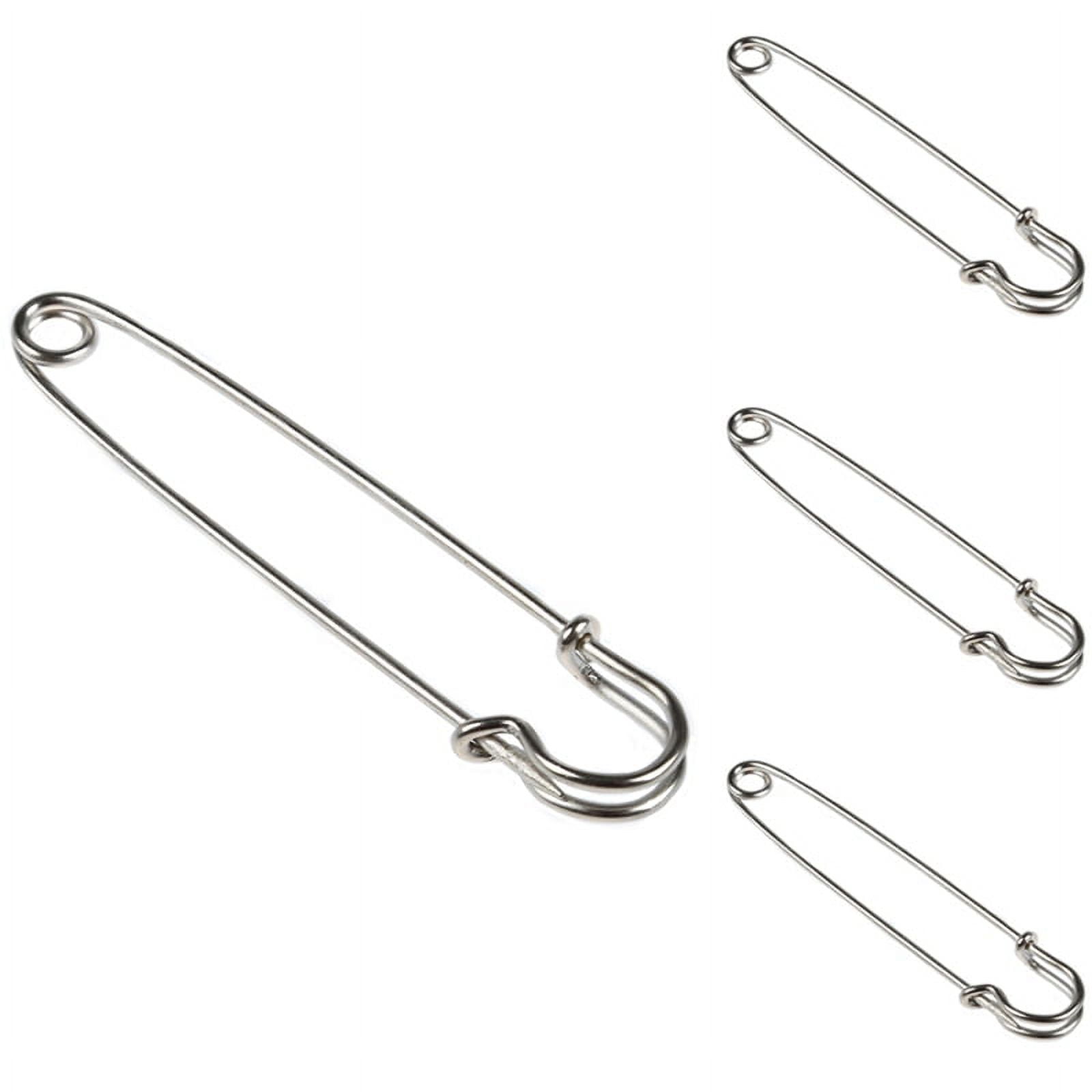 100PCS 4 Inch Metal Safety Pin--Big & Strong Enough to Hold Heavy-Weight Fabrics and Materials Canvas,Leather,Upholstery