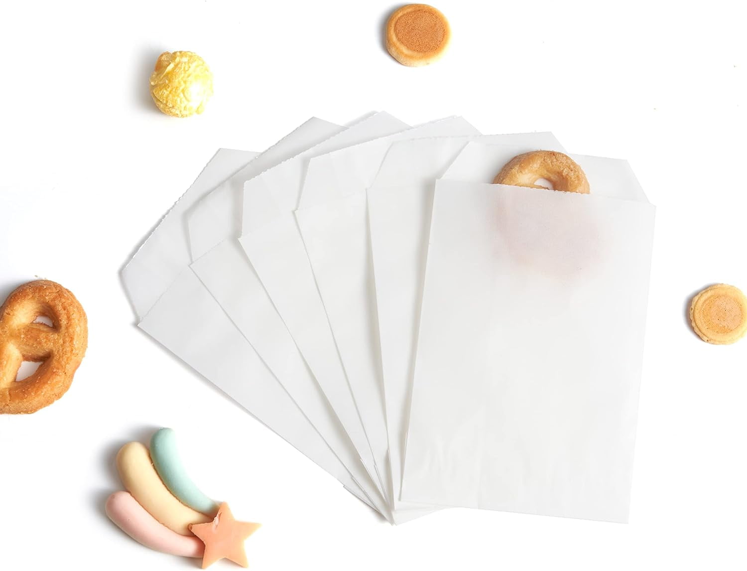 100PCS 4X6 Inch Semi-Transparent Glassine Waxed Paper Treat Bags for ...