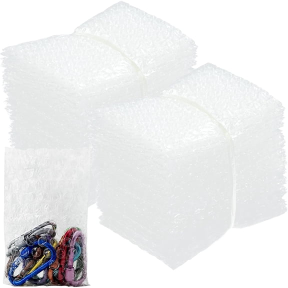 100PCS 4x6 Inch Bubble Pouch Wraps, Clear Bubble Out Bags for Packing, Double Walled Shockproof Foam Cushioning Bags for Moving and Shipping Fragile Item