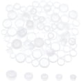 thumbnail image 1 of 100PCS 5 Sizes Plastic Salt and Pepper Shaker Stoppers Caps 1/2 37/64 21/32 11/64 57/64 Inch Replacement Plug Reusable Clear Bottle Stoppers Round Plastic End Plug for Bottles Pipes, 1 of 9