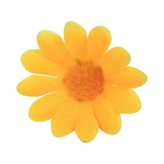 100PCS 50pcs Daisy Artificial Fabric Flower Heads Wholesale Lots Wedding Party (#1 Yellow)