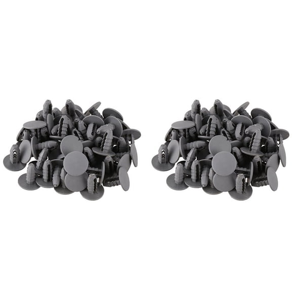 100PCS 8mm Hole Gray Plastic Rivet Door Push in CLip for Car