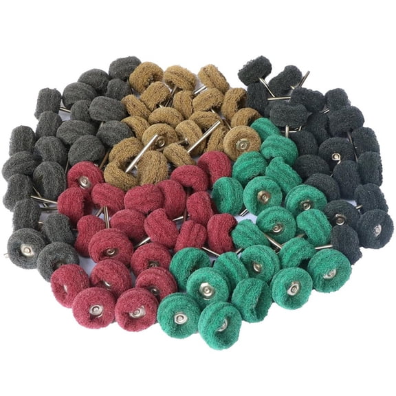 100PCS Abrasive Buffing Grinding Wheel Set for Rotary Tool,Scouring Pad Brush Grinding Kit,Deburring on Metal Polishing